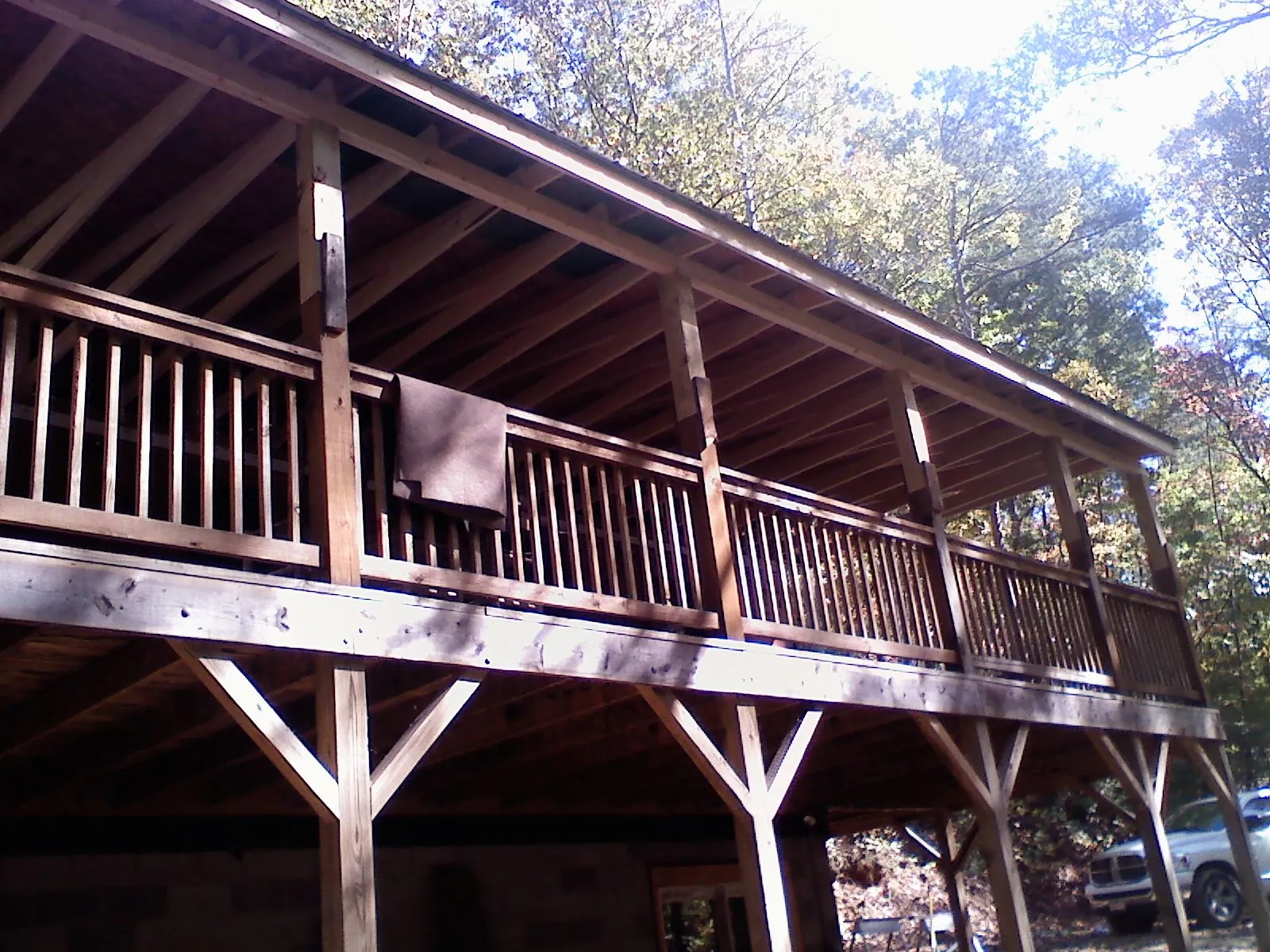 Timber framing under a new elevated porch and deck — Roof Leak Repair in New Straitsville by Roofing Brothers